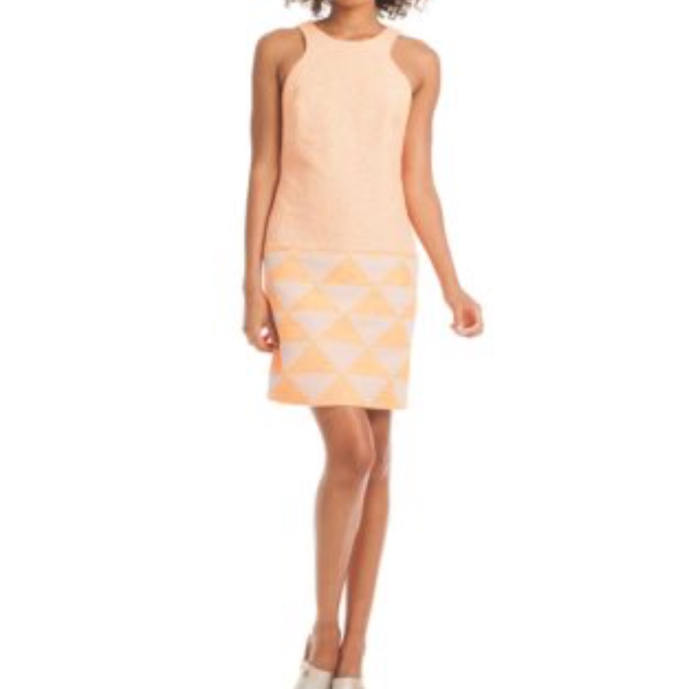 Trina Turk Aptos Tweed Geo-Hem Shift Dress